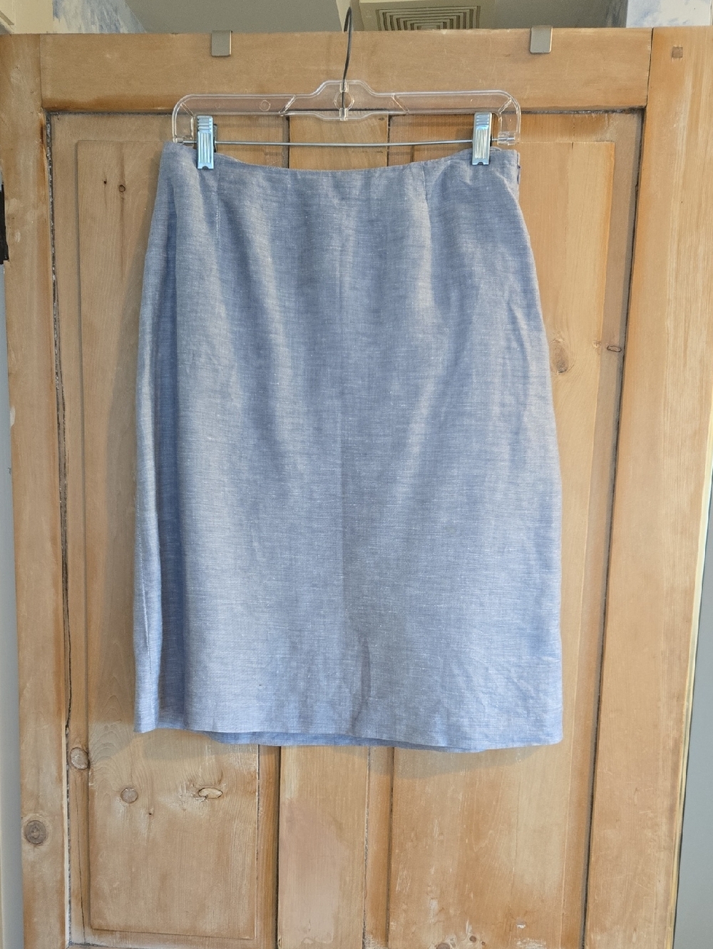 Ann Taylor Light Blue Linen Skirt